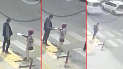 Polisin yanına gelip kağıt bıraktı! Duygu dolu anlar