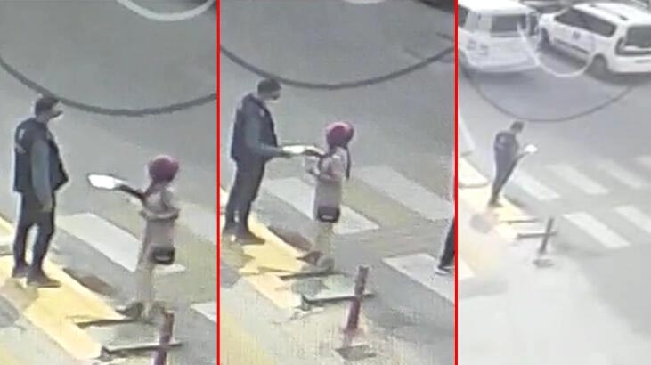 Polisin yanına gelip kağıt bıraktı! Duygu dolu anlar