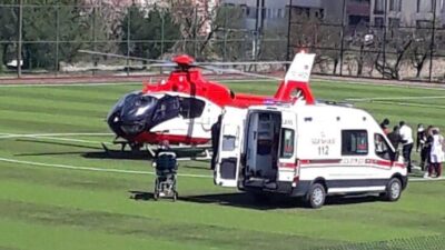 Malatya’da ambulans helikopter stada indi! Sıcak görüntü…
