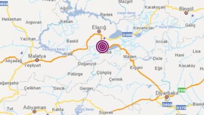 Elazığ’da 3.6 büyüklüğünde deprem!