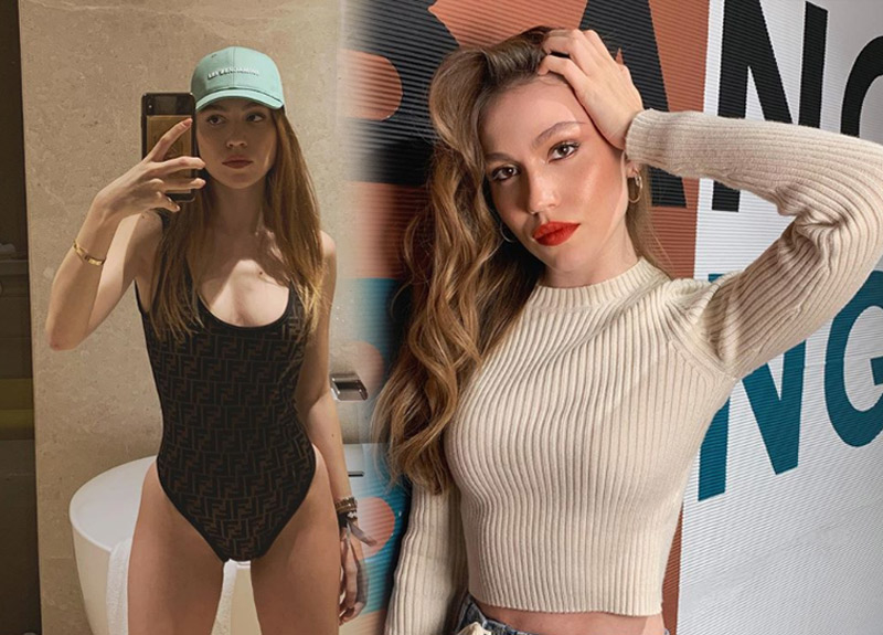 Süper minisiyle poz verdi! Beğeni yağdı