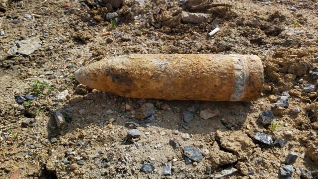 Cami inşaatında havan topu mermisi bulundu