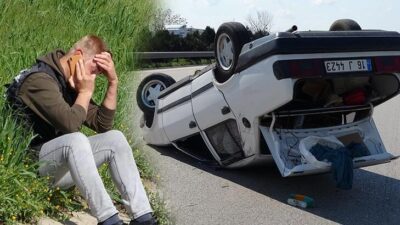 Bursa’da otomobil takla attı! Sürücü dehşeti yaşadı