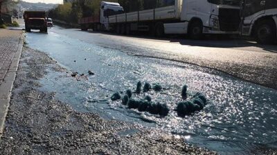 Korkutan görüntü! Rögardan mavi su fışkırdı