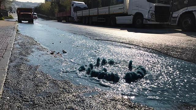 Korkutan görüntü! Rögardan mavi su fışkırdı