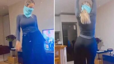 Peçeli dansı yüzünden işinden olan spiker, bu sefer de yeni kanalında göbek attı