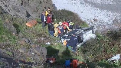 Feci kaza! Uçurumdan aşağı yuvarlandı