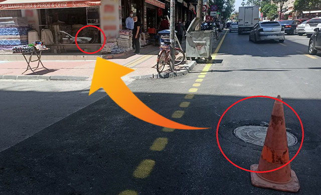 Rögar kapağı dehşeti! Bir anda fırladı