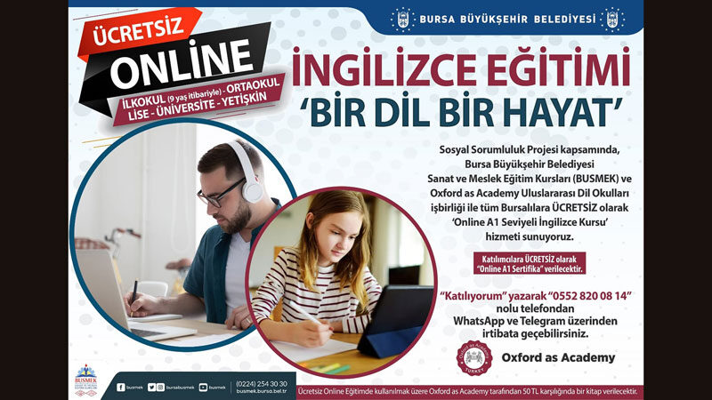 ‘Bir dil bir hayat’ Büyükşehir Belediyesi Sanat ve Meslek Eğitimi Kursları (BUSMEK), Oxford as