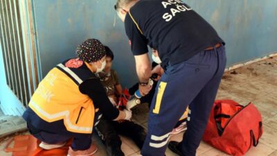 Pazaryerinin çatısından terasa düşen çocuk yaralandı