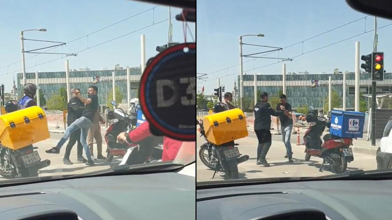 Bursa’da motosikletli kuryeler birbirine girdi