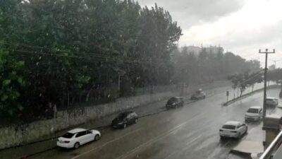 Bursa’da dolu yağdı