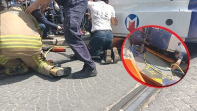 Karşıya geçmeye çalışıyordu! Durakta panik…