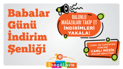Açık havada Babalar Günü alışverişi, indirim şenliğiyle İnegöl AVM’de