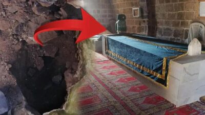 Türbe girişinde define kazısı! Mahalleli isyan etti