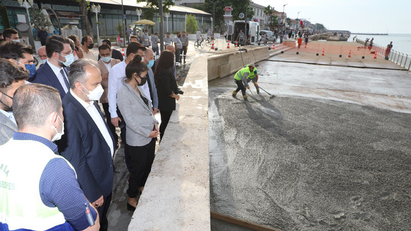 Mudanya sahilindeki iskelede 2015-2017 yılları arasında yapımı gerçekleşen ancak deniz