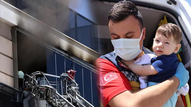 Büyük panik! 9 aylık bebek böyle kurtarıldı