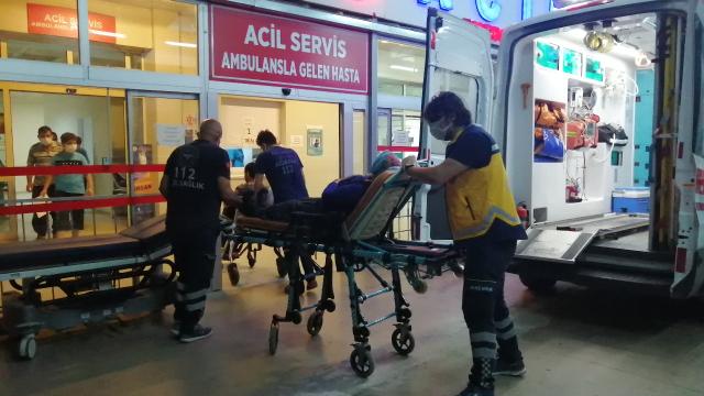 Seyir halindeki aracın üstüne ağaç devrildi: 2 yaralı