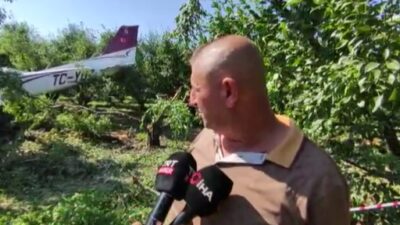 Bursa’da uçağın acil iniş yaptığı bahçenin sahibi konuştu