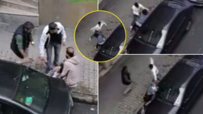 Dehşete düşüren olay! Hamile eşini sokak ortasında dövdü