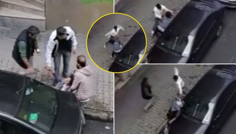 Dehşete düşüren olay! Hamile eşini sokak ortasında dövdü