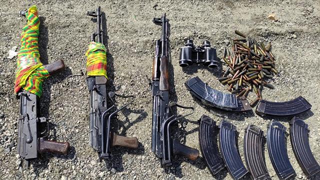 PKK’lı teröristlere ait silah ve mühimmat ele geçirildi