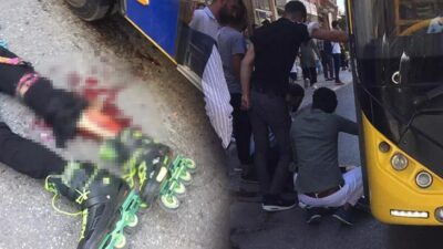 Patenle kayarken otobüsün altında kalan çocuk ağır yaralandı