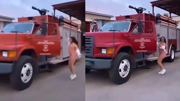 İtfaiye aracı kullanan 3 kadının görüntüsü olay oldu