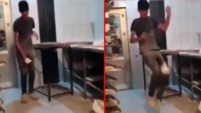 Mide bulandıran görüntü! Ekmek hamuruyla top gibi oynadılar!