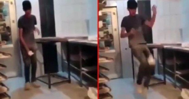 Mide bulandıran görüntü! Ekmek hamuruyla top gibi oynadılar!