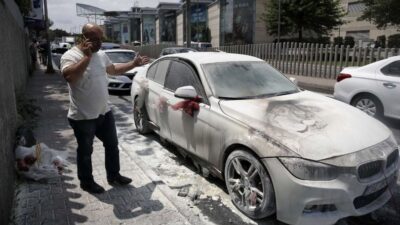 Düğün konvoyunda korku dolu anlar