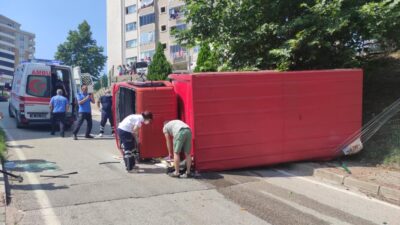 Bursa’da kamyonun freni patladı! Şoförün parmağı koptu