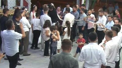 Düğünde şaşırtan anlar böyle görüntülendi