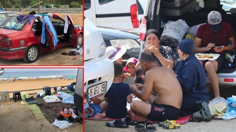Plaj ve otoparklarda yer kalmadı… Çareyi böyle buldular! Plaj ve otoparklarda yer kalmadı… Çareyi böyle buldular!