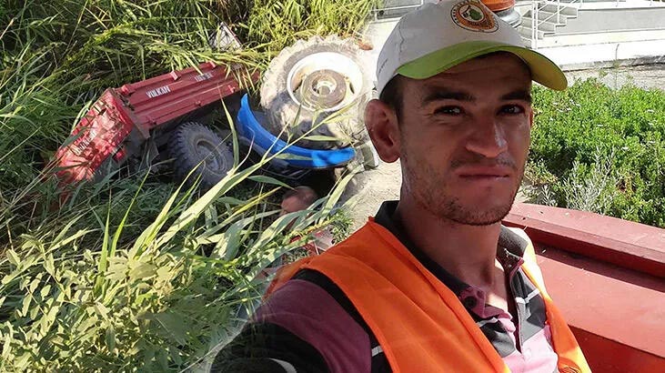 Devrilen traktörünün altında can verdi