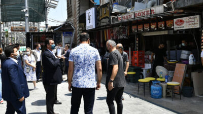 Dündar’dan yanan işyerine ziyaret