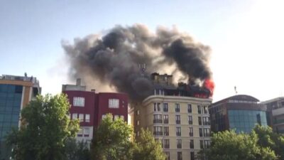 Otelde yangın paniği