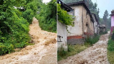 Orhaneli Başköy’ü sel vurdu