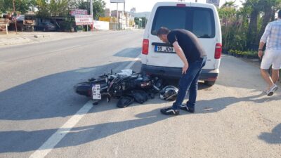 Bursa’da motosiklet sürücüsü ölümden döndü