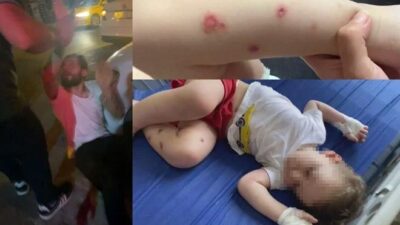 1,5 yaşındaki bebeğine işkence yapan babaya meydan dayağı