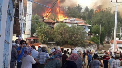 Alevler yerleşim yerine böyle ulaştı