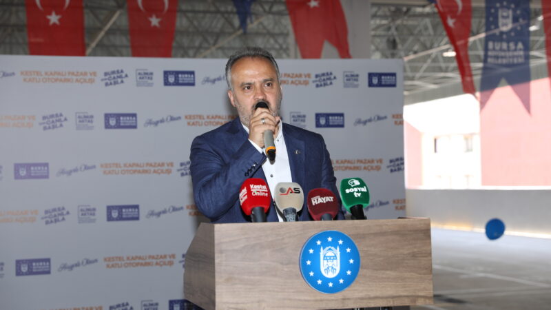 Bursa Büyükşehir Belediyesi tarafından Kestel’e kazandırılan katlı otopark ve pazar