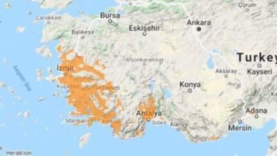 Harita yayınlandı! Ege ve Antalya için orman yangını uyarısı