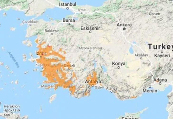 Harita yayınlandı! Ege ve Antalya için orman yangını uyarısı Harita yayınlandı! Ege ve Antalya için orman yangını uyarısı