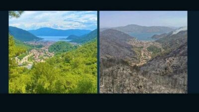 Marmaris İçmeler’in yangın sonrası hali