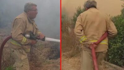 Vatan ona minnettar! İşte canı pahasına alevlerle savaşan yangın şehidinin son görüntüleri