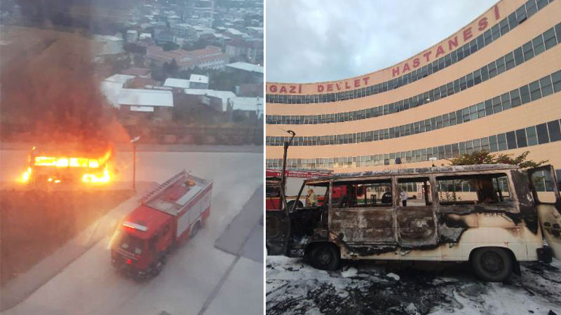 Bursa’da hastane bahçesinde korku dolu anlar! Son anda kurtuldular