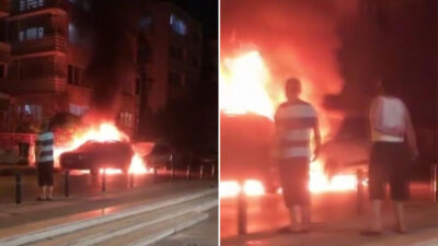 Bursa’da gece yarısı panik! Korku dolu gözlerle izlediler