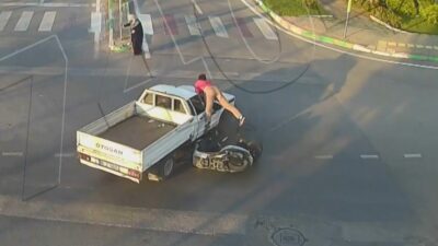 Bursa’da motosiklet kazaları mobese kameralarında