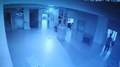 Bursa’da okul fareleri kameraya yakalandı